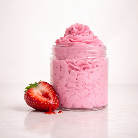 Strawberry Smoothy Whipped Soap with Shea Butter and Sweet Almond Oil
