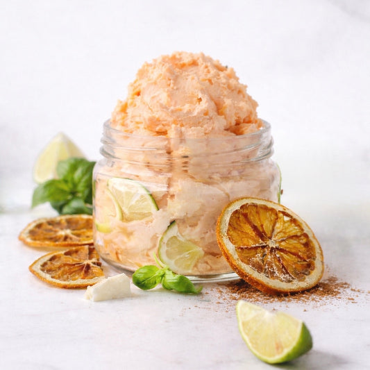 Orange, Basil and Lime Whipped Soap with Apricot Kernel Oil and Designer Fragrance